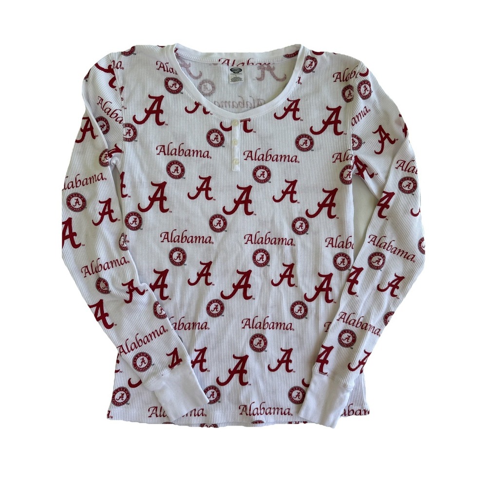 Concepts Sports‎ Alabama Crimson Tide White Long Sleeve Thermal Shirt Women's L